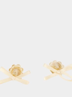 Simone Rocha 小巧蝴蝶结雏菊耳环 水晶 黄色