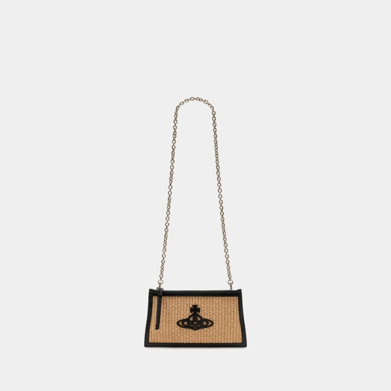 西太后 Vivienne Westwood 小型扁平拉链手拿包 - 棉质 - 多色