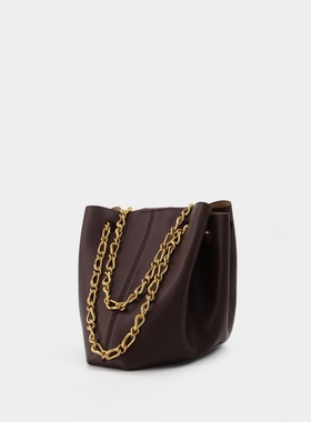 Nanushka The Gather Bucket Bag 植鞣皮水桶包棕色