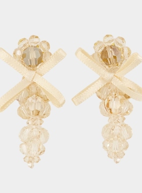 Simone Rocha 小巧蝴蝶结耳环 水晶 黄色