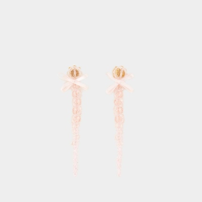 Simone Rocha 小巧蝴蝶结滴耳环 水晶 粉色