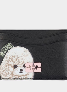 GANNI Bou Animals 卡夹 -皮质 黑色