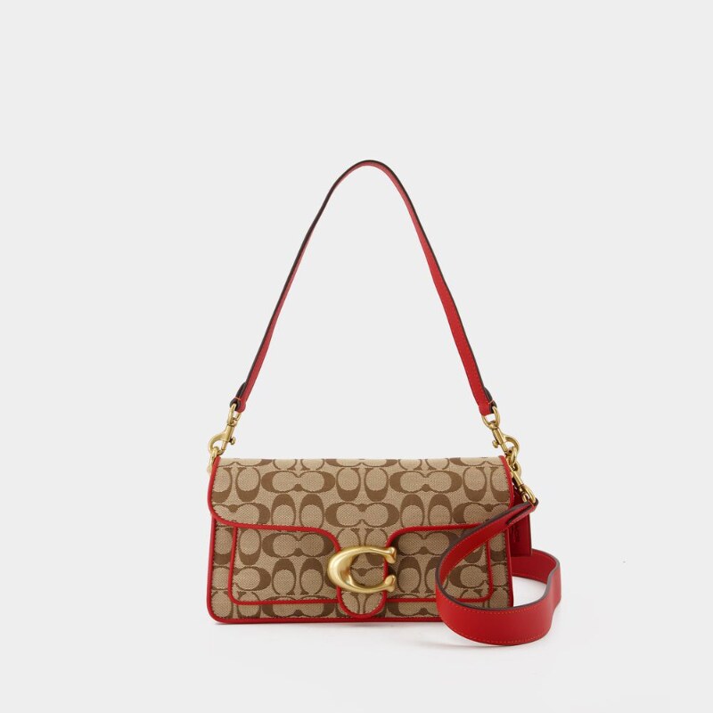 蔻驰 Coach 柔软Tabby 26 Signature单肩包-帆布-棕色