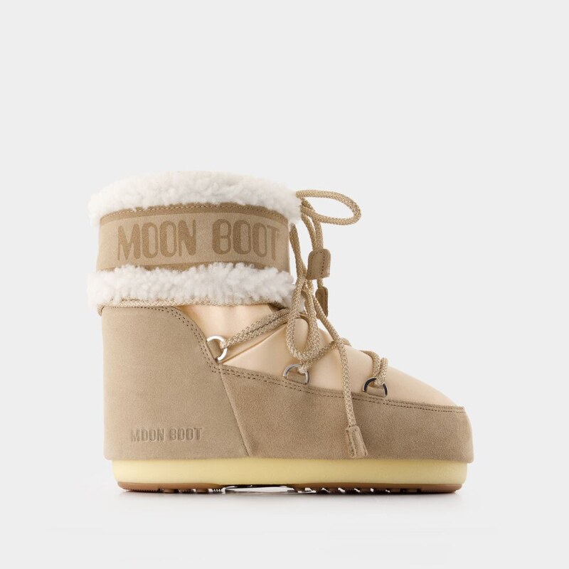 Moon Boot Icon Low Pearly Plus 短靴 - 皮质 - 米色