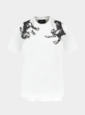 SIMONE ROCHA/西蒙娜·罗莎 野兔插图 T 恤 - 棉质  白色