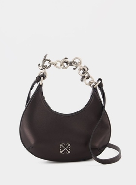 OFF WHITE Hemisphere黑色小牛皮Hobo包