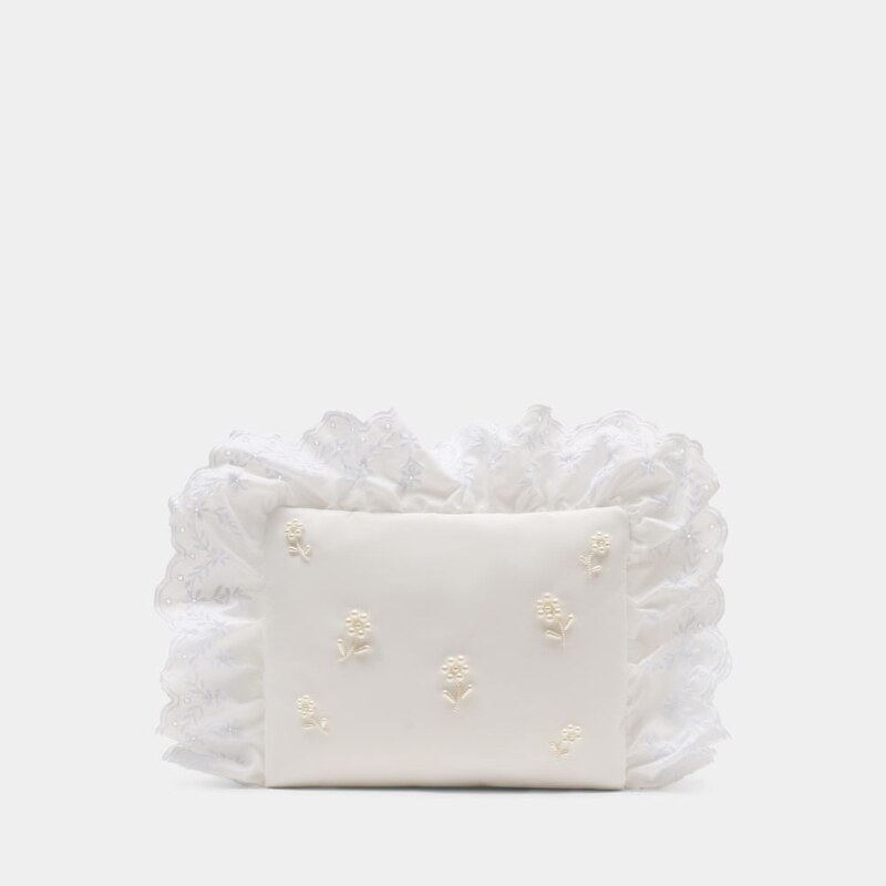 Simone Rocha 枕套式手拿包 带刺绣- 合成纤维 - 象牙色