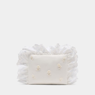 Simone Rocha 枕套式手拿包 带刺绣- 合成纤维 - 象牙色