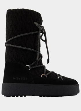 Moon Boot Mb X Gir Ltrack 皮质长筒靴系带月亮靴