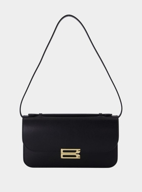 Victoria Beckham Midi Dorian Pochette 手拿包 -皮质-黑色