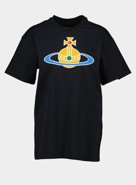 Vivienne Westwood 西太后 超大款 Orb 经典 T恤 - 纯棉 - 黑色