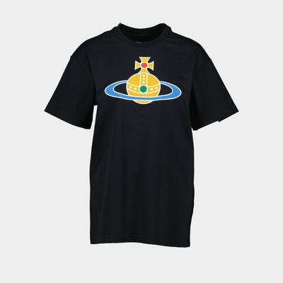 Vivienne Westwood 西太后 超大款 Orb 经典 T恤 - 纯棉 - 黑色