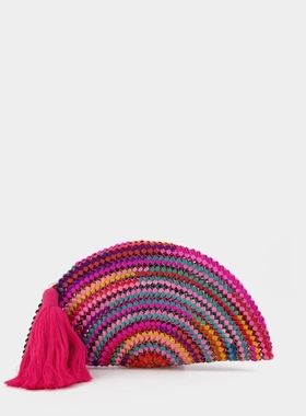Nannacay Valentina Dreamscape Clutch 多色编制半圆手拿包