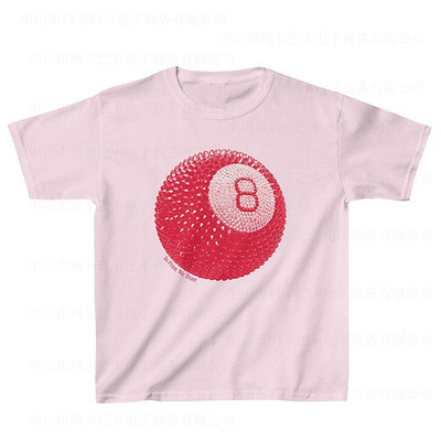 8号球印花短袖酷GIRL上衣T恤女