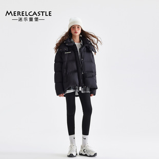 女童羽绒服冬季2024新款初中生冬装加厚外套大童青少年短款面包服