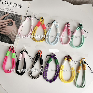 手机挂绳短款多巴胺双股腕带短绳高级创意固定夹片结实耐用手绳旅游出行便携儿童水杯ccd相机防丢小吊绳手提