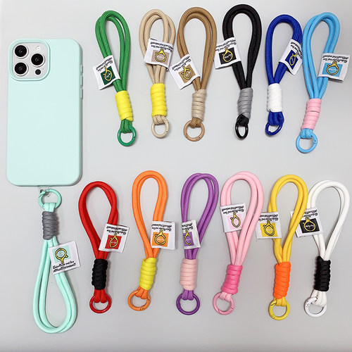 撞色多巴胺手腕绳手机壳挂绳手提链万能卡片固定夹片编织手绳防丢失耐用相机包包手绳男款女旅游个性创意防丢