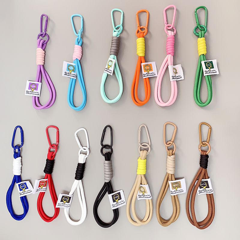 手机标签挂绳短款带水洗标签高级感腕带手绳结实耐用透明固定卡片防丢失户外登山扣网红创意男女便携挂手细绳