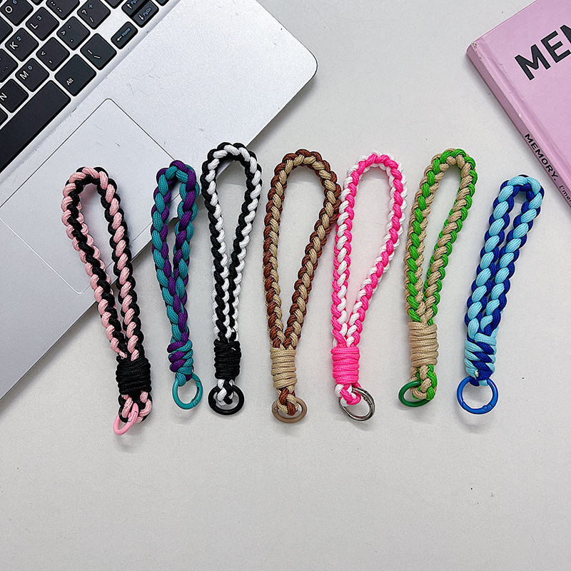 手工编织短绳纯色新款防丢手机挂绳腕带加粗结实高级男女户外挂件固定