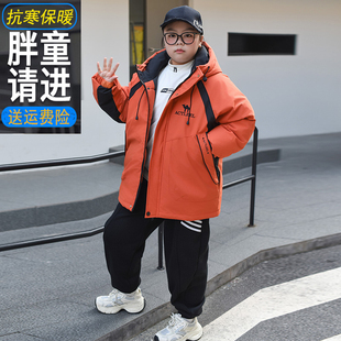 胖女童棉衣大码洋气胖女孩冬装棉袄中大童棉服加厚保暖冲锋衣外套