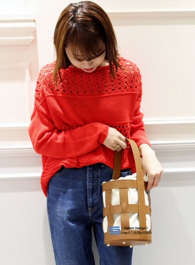 手工皮具纸样 简易镂空水桶包 皮革 DIY图纸 手提包包版型 HMB-25