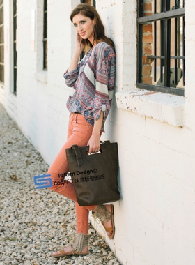 DIY手工皮具版型手提包图纸疯马皮复古版型ACC-27手提斜跨包版型