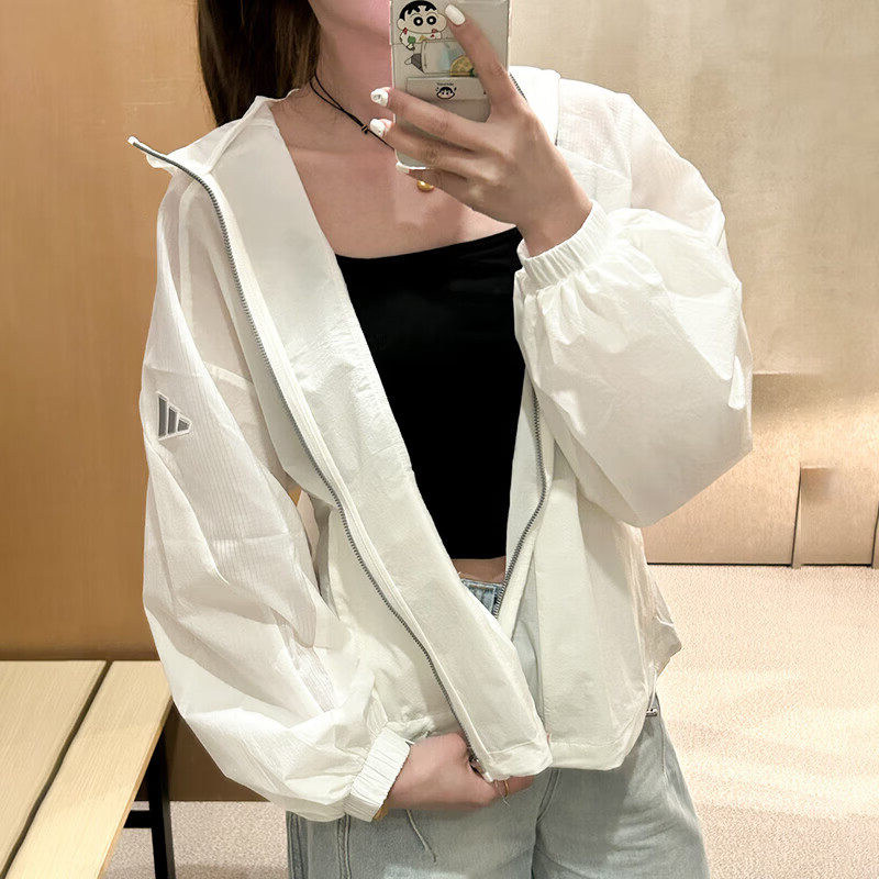 「轻薄防晒衣」Adidas阿迪达斯正品夏季女款皮肤衣户外薄款外套
