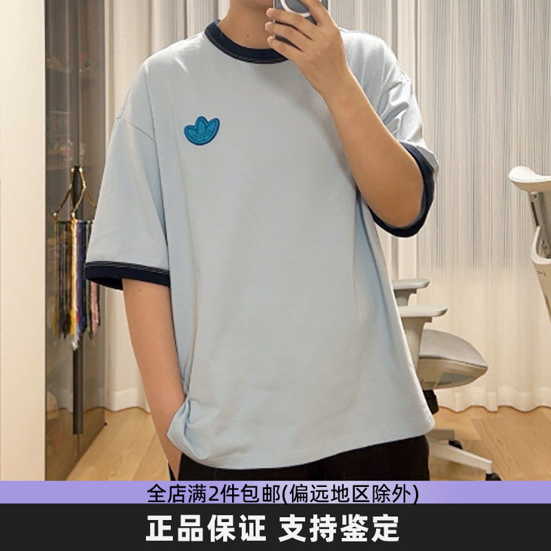 阿迪达斯三叶草男子运动透气短袖
