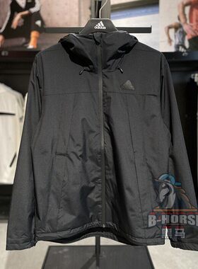 Adidas阿迪达斯男女户外冲锋衣运动休闲连帽夹克防风外套JF0962