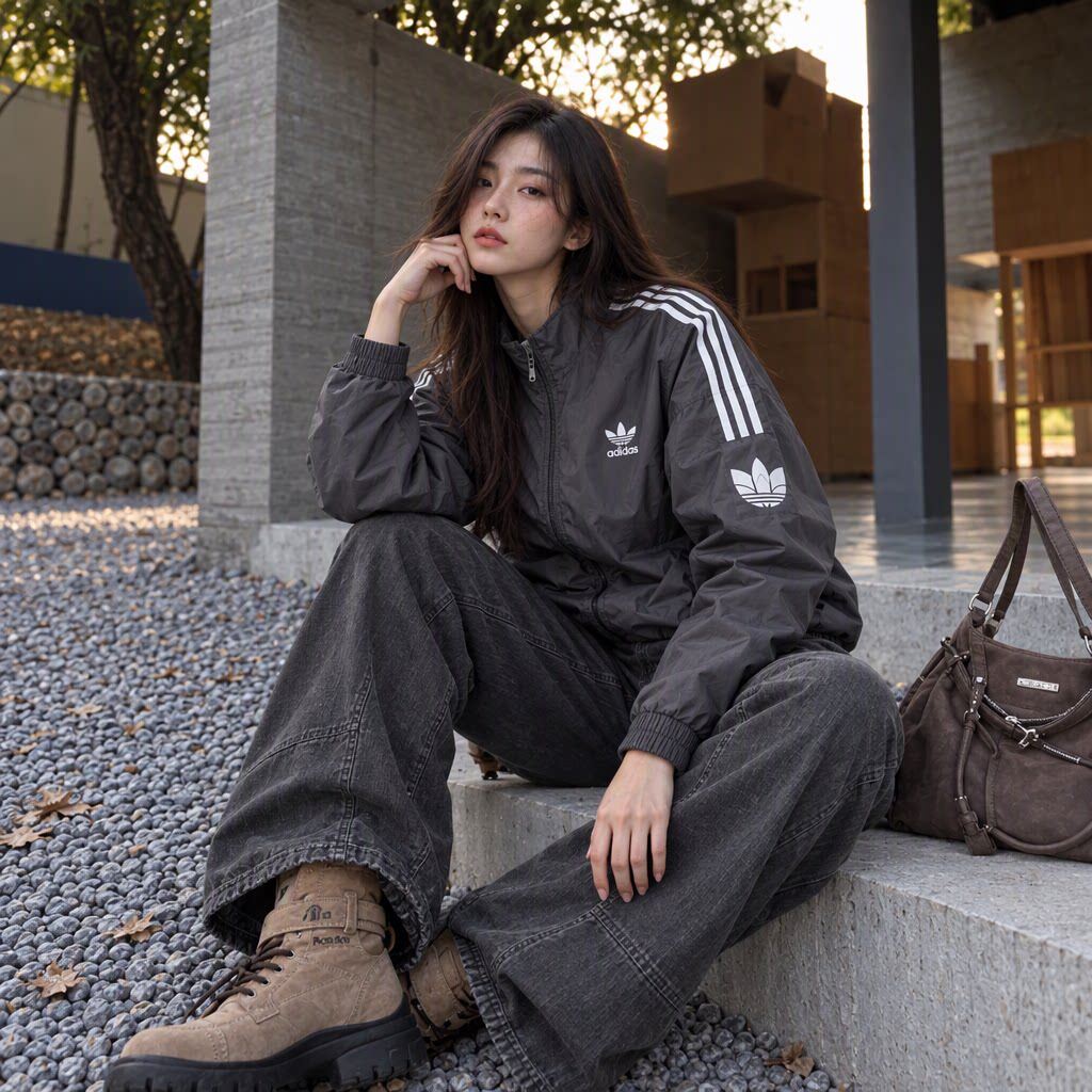 Adidas阿迪达斯情侣立领复古百搭男女通用户外休闲夹克外套JI7533