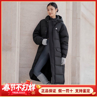 正品阿迪达斯黑色过膝长款羽绒服冬季宽松美式加厚拒水外套KF6748
