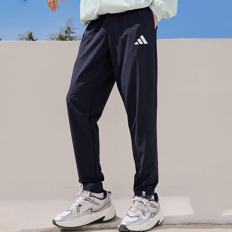 Adidas阿迪达斯正品男裤夏季凉爽透气速干长裤小脚宽松篮球运动裤