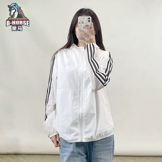 Adidas阿迪达斯女子防晒外套2024新款运动跑步皮肤衣连帽夹克上衣