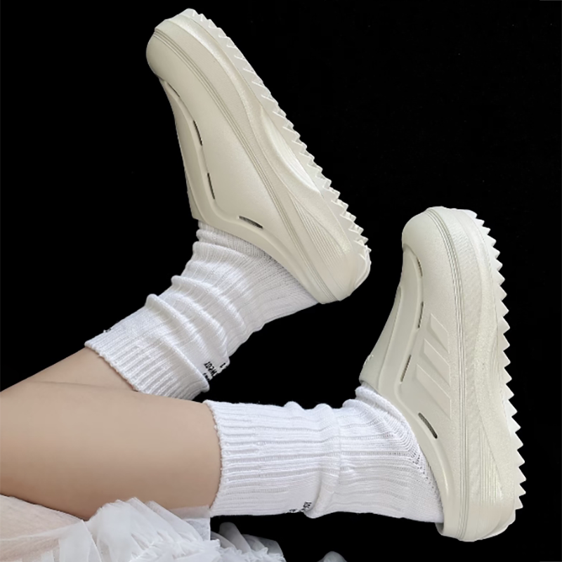 Adidas阿迪达斯正品男女拖鞋厚底增高休闲洞洞鞋夏季简约包头半拖