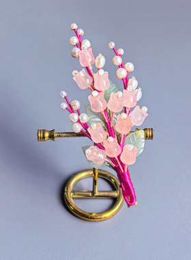 墨涧花粉水晶铃兰发夹