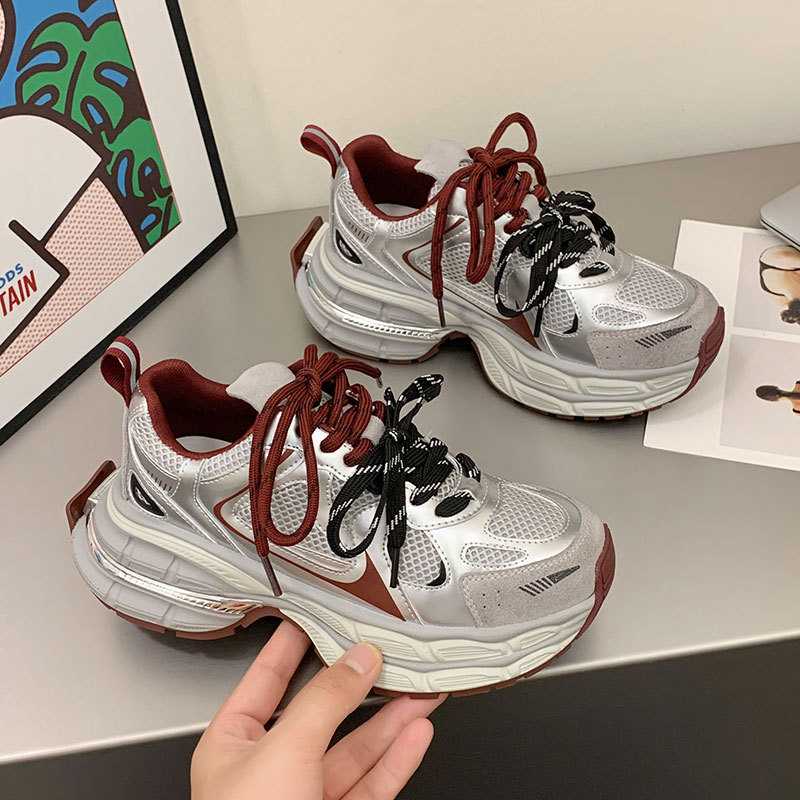 巴黎老爹鞋新款绑带厚底女鞋