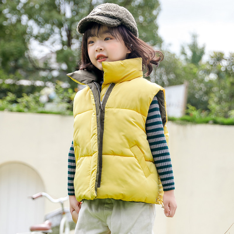 反季清仓童装立领羽绒棉马甲儿童秋冬新款中大童宝宝保暖加厚背心