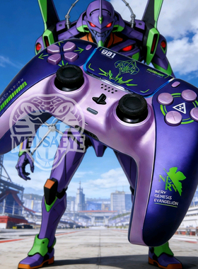 EVA初号机紫色主题定制版PS5手柄+正8轻触微动+双TMR摇杆总成