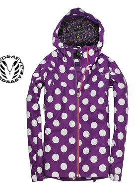 MEDSAEYE R LTAL个性紫色瓢虫大白波点女士薄单板滑雪服