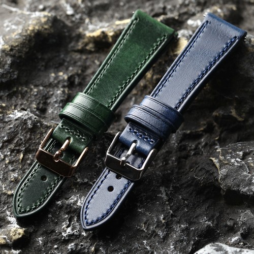 手工意大利Vegetable tanned 真皮表带复古快拆真皮柔软表链男女