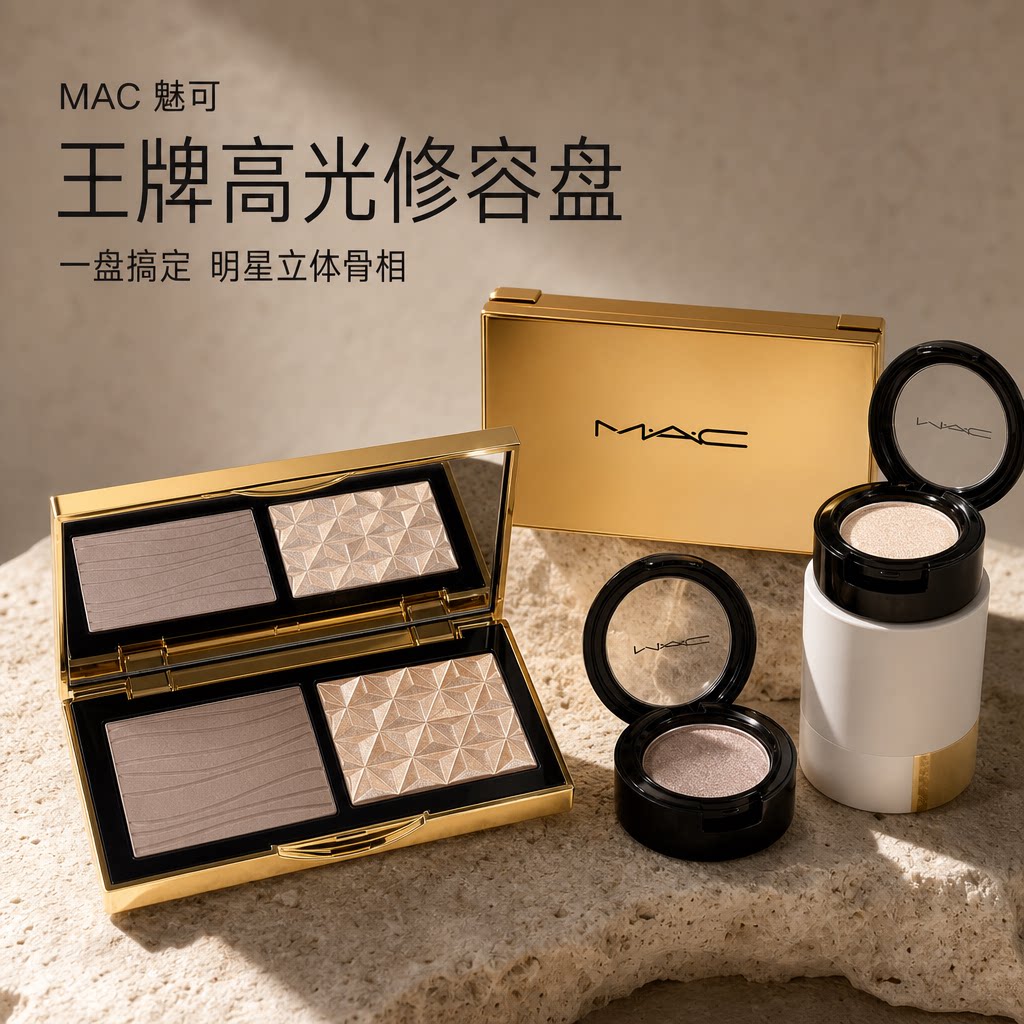 MAC魅可小金盒小样鼻影修容盘图片