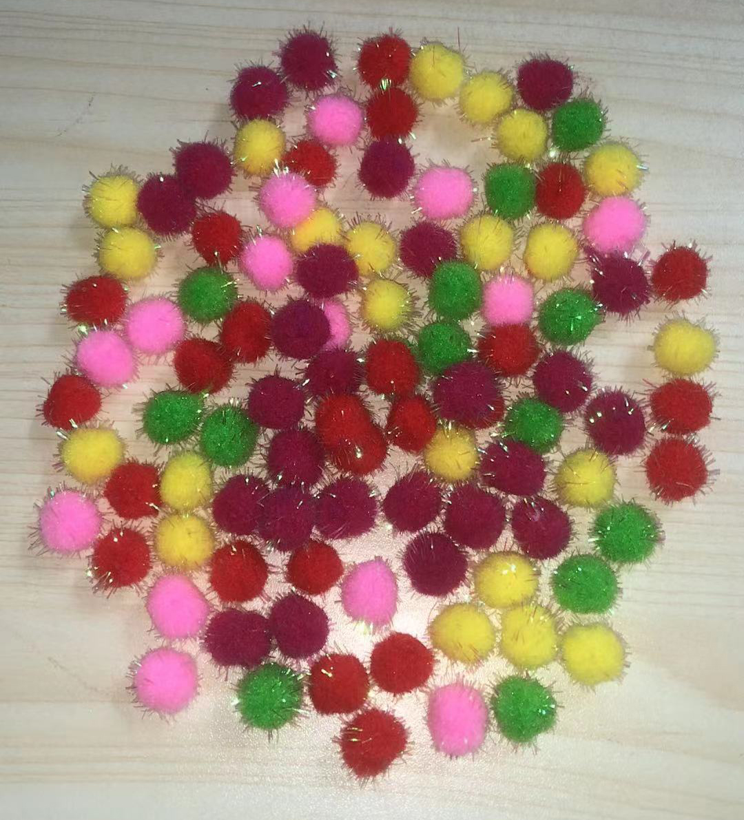 潮汕中秋节折花蓝装饰彩丝小毛球折塔折纸材料小彩球圣诞装饰