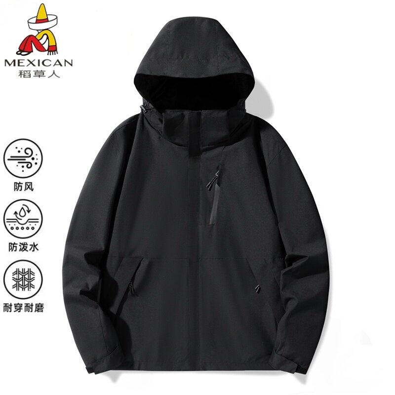 稻草人户外冲锋衣男女三合一二件套可拆卸防风登山服春秋冬季外套