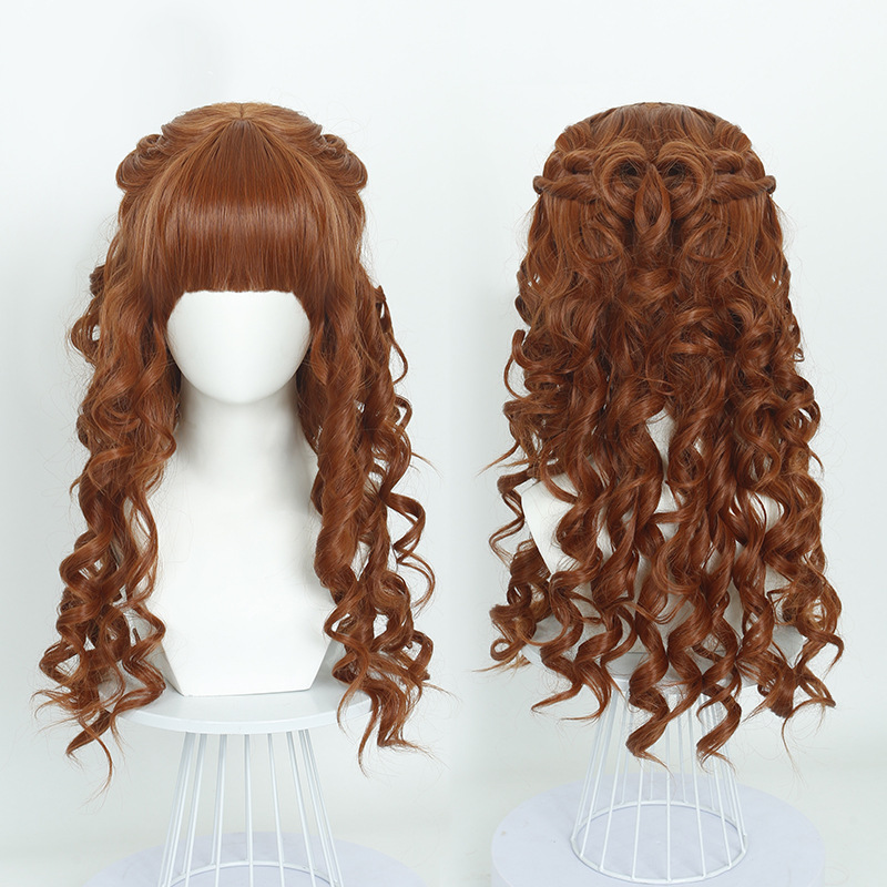 星期三亚当斯 艾格尼丝 隐形妹舞会COS假发棕色长卷发假发