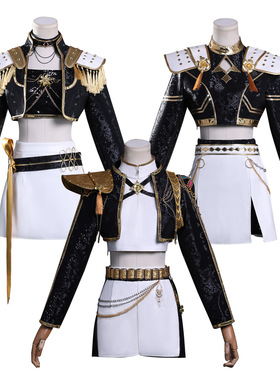 K-POP猎魔女团鲁米 米拉 佐伊儿童服装黑色款cos舞台打歌服演出服