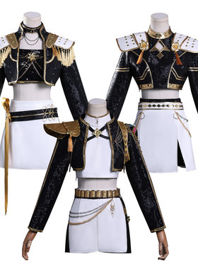 K-POP猎魔女团鲁米 米拉 佐伊儿童服装黑色款cos舞台打歌服演出服
