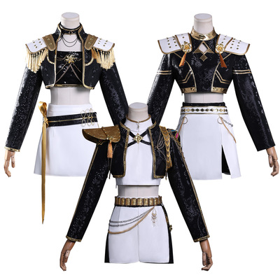 K-POP猎魔女团鲁米 米拉 佐伊儿童服装黑色款cos舞台打歌服演出服