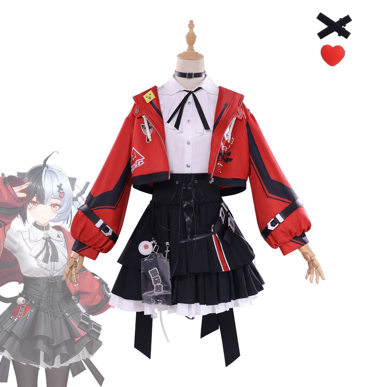 【现货】异环安魂曲cos服异能者JK制服红黑短裙同款cosplay表演图片