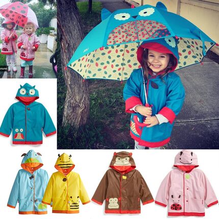 美国Skip Hop动物园系列儿童雨衣幼儿园小孩加厚带帽防风保暖雨衣