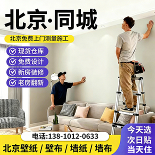 高级感2026新款壁布无缝全屋背景卧室客厅墙纸北京地区上门包安装